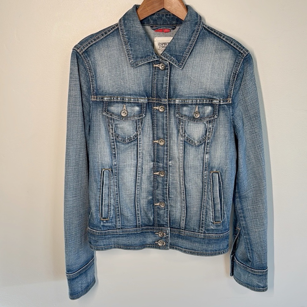 Upcycled ESPRIT Denim Jacket Quilted Rose OOAK - Picture 8 of 13